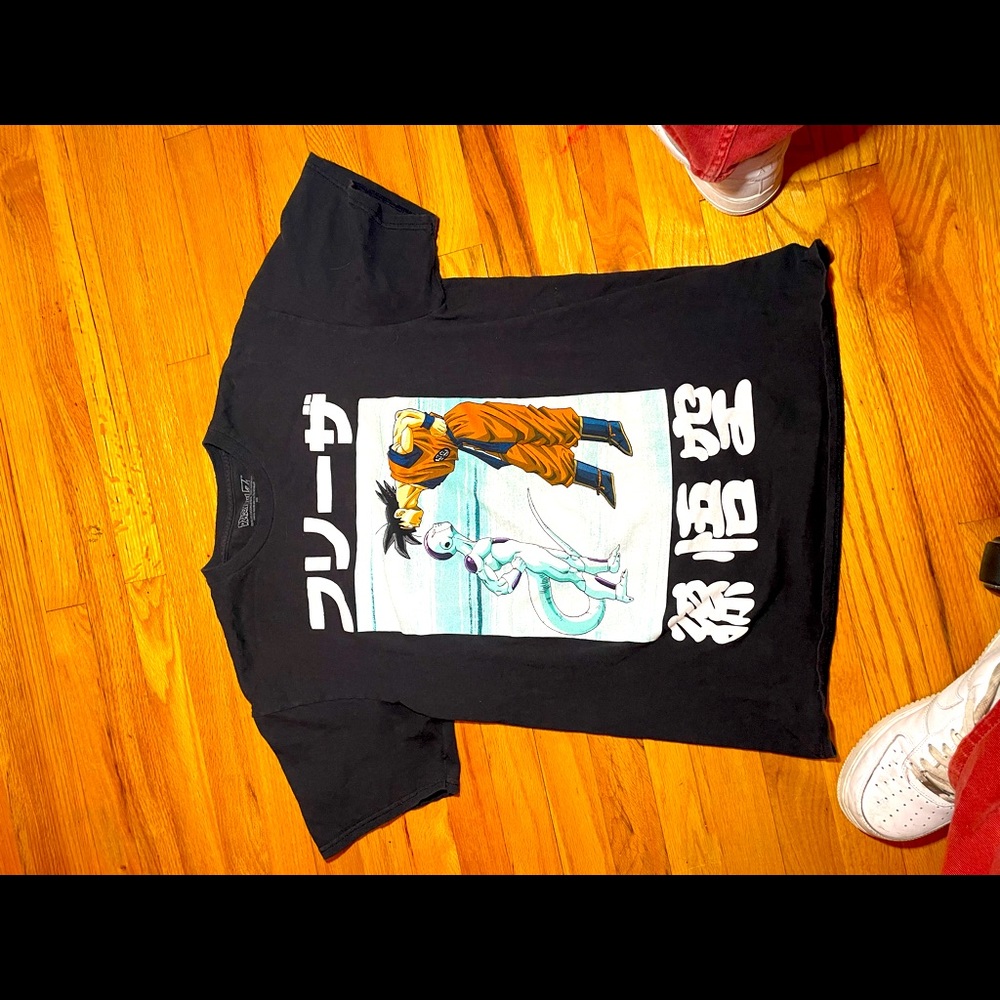 Men’s Double Sided DragonBall Z Goku and Frieza Graphic T-Shirt, Size L